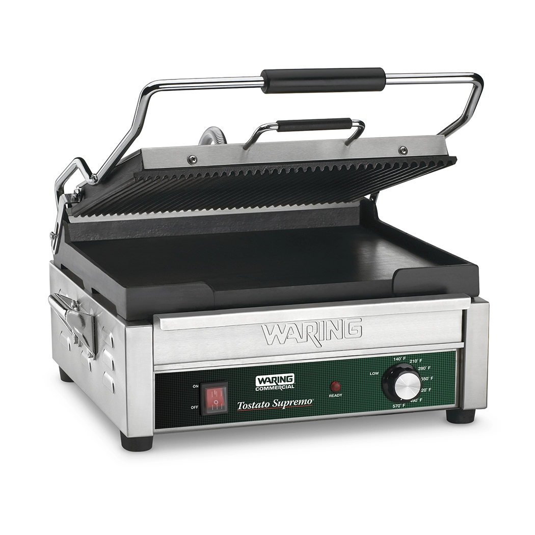 Ribbed and Flat Panini Grill, 14.5" x 11"